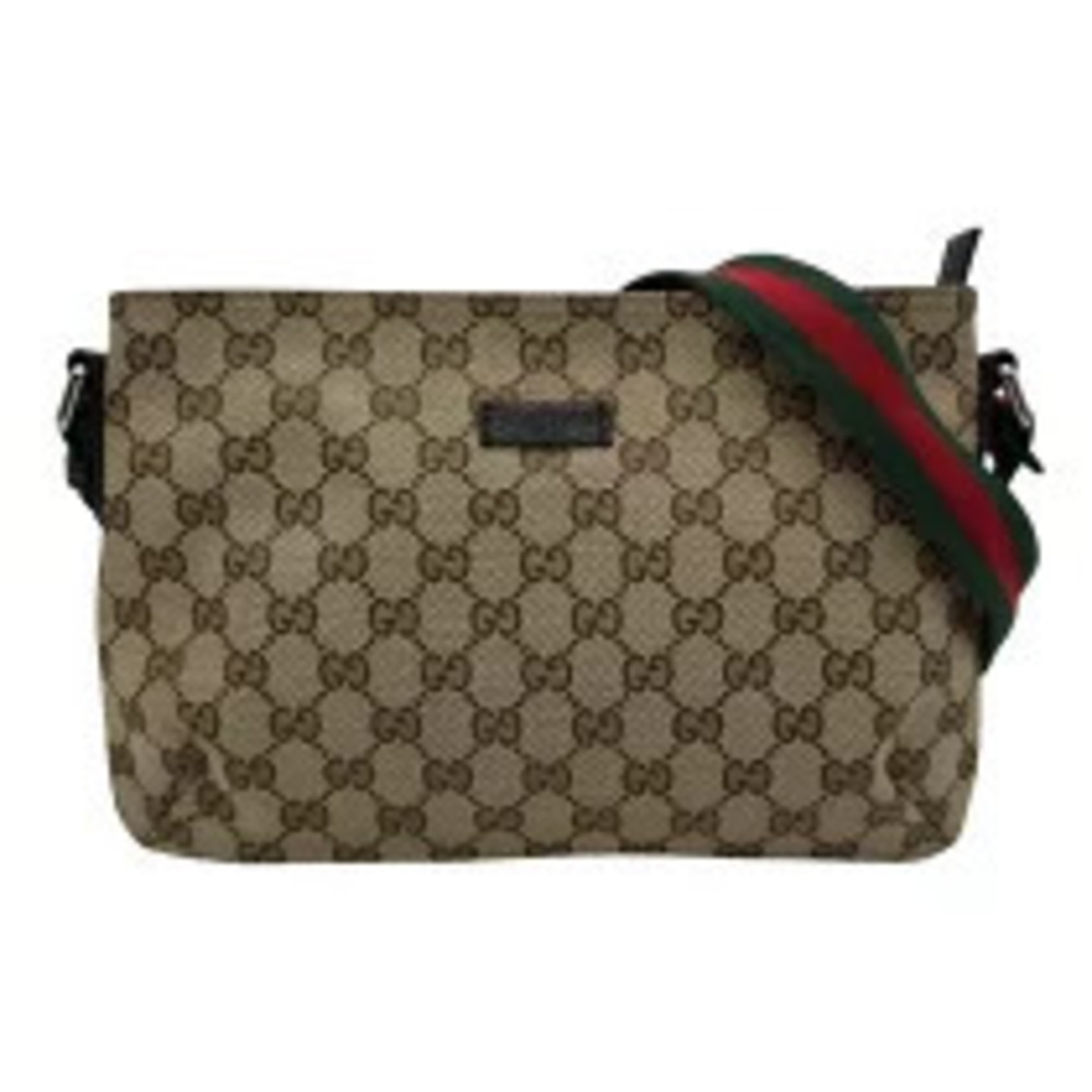 Gucci GG Canvas Sherry Shoulder Bag Beige Tan